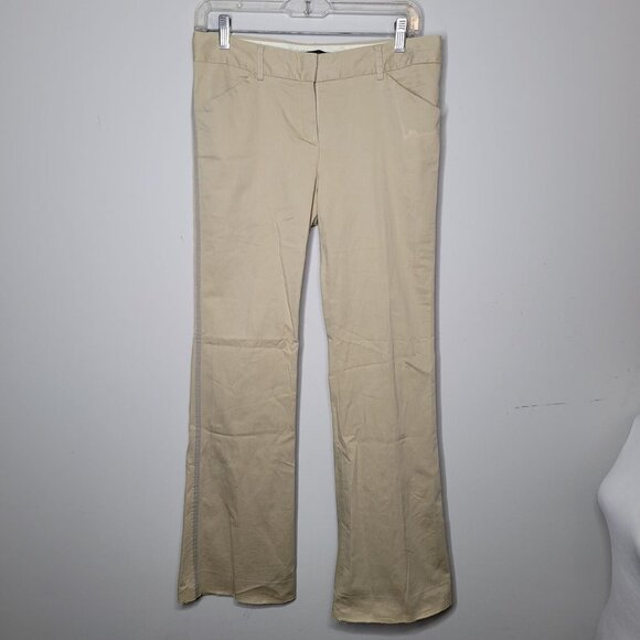 theory light weight stretchy tan Khaki flare pants womens size 6 - Picture 9 of 9